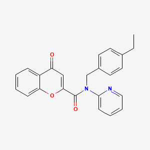 molecular formula C24H20N2O3 B11342567 N-(4-ethylbenzyl)-4-oxo-N-(pyridin-2-yl)-4H-chromene-2-carboxamide 