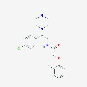 molecular formula C22H28ClN3O2 B11342785 N-[2-(4-chlorophenyl)-2-(4-methylpiperazin-1-yl)ethyl]-2-(2-methylphenoxy)acetamide 