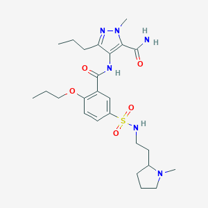 2-Methyl-4-[[5-[2-(1-methylpyrrolidin-2-yl)ethylsulfamoyl]-2-propoxybenzoyl]amino]-5-propylpyrazole-3-carboxamide