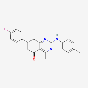 molecular formula C22H20FN3O B11342808 7-(4-fluorophenyl)-4-methyl-2-[(4-methylphenyl)amino]-7,8-dihydroquinazolin-5(6H)-one 