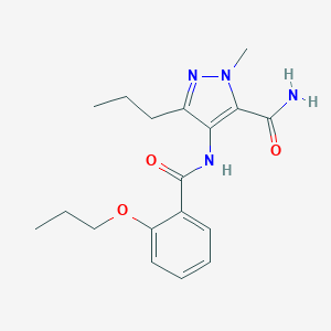molecular formula C18H24N4O3 B113430 1-Methyl-4-(2-propoxybenzamido)-3-propyl-1H-pyrazole-5-carboxamide CAS No. 139756-04-0