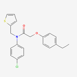 molecular formula C21H20ClNO2S B11343109 N-(4-chlorophenyl)-2-(4-ethylphenoxy)-N-(thiophen-2-ylmethyl)acetamide 