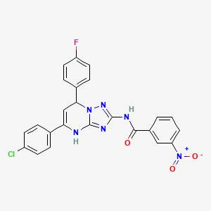 molecular formula C24H16ClFN6O3 B11343313 N-[5-(4-chlorophenyl)-7-(4-fluorophenyl)-3,7-dihydro[1,2,4]triazolo[1,5-a]pyrimidin-2-yl]-3-nitrobenzamide 