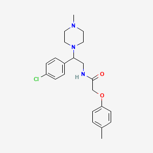 molecular formula C22H28ClN3O2 B11343489 N-[2-(4-chlorophenyl)-2-(4-methylpiperazin-1-yl)ethyl]-2-(4-methylphenoxy)acetamide 