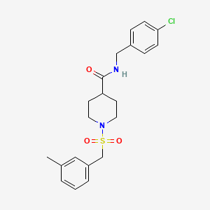 molecular formula C21H25ClN2O3S B11343491 N-(4-chlorobenzyl)-1-[(3-methylbenzyl)sulfonyl]piperidine-4-carboxamide 