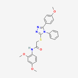 molecular formula C25H24N4O4S B11343833 N-(2,4-dimethoxyphenyl)-2-{[5-(4-methoxyphenyl)-4-phenyl-4H-1,2,4-triazol-3-yl]sulfanyl}acetamide 
