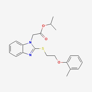 molecular formula C21H24N2O3S B11344017 propan-2-yl (2-{[2-(2-methylphenoxy)ethyl]sulfanyl}-1H-benzimidazol-1-yl)acetate 