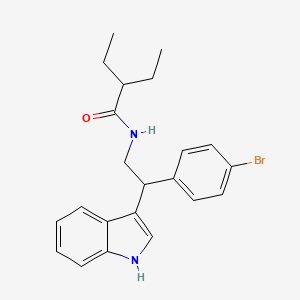 molecular formula C22H25BrN2O B11344073 N-[2-(4-bromophenyl)-2-(1H-indol-3-yl)ethyl]-2-ethylbutanamide 