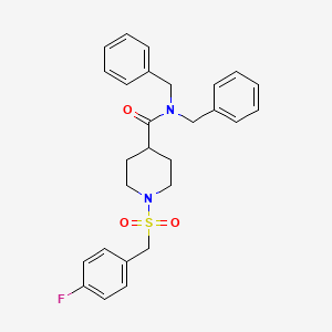 molecular formula C27H29FN2O3S B11344113 N,N-dibenzyl-1-[(4-fluorobenzyl)sulfonyl]piperidine-4-carboxamide 