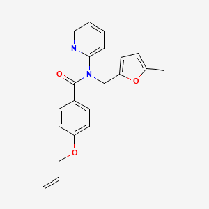 molecular formula C21H20N2O3 B11344128 N-[(5-methylfuran-2-yl)methyl]-4-(prop-2-en-1-yloxy)-N-(pyridin-2-yl)benzamide 