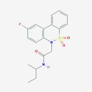 molecular formula C18H19FN2O3S B11344139 N-Sec-butyl-2-(9-fluoro-5,5-dioxido-6H-dibenzo[C,E][1,2]thiazin-6-YL)acetamide 