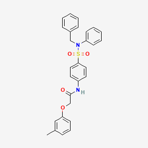 molecular formula C28H26N2O4S B11344165 N-{4-[benzyl(phenyl)sulfamoyl]phenyl}-2-(3-methylphenoxy)acetamide 