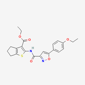 molecular formula C22H22N2O5S B11344363 ethyl 2-({[5-(4-ethoxyphenyl)-1,2-oxazol-3-yl]carbonyl}amino)-5,6-dihydro-4H-cyclopenta[b]thiophene-3-carboxylate 