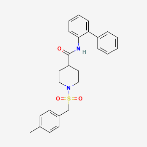 molecular formula C26H28N2O3S B11344408 N-(biphenyl-2-yl)-1-[(4-methylbenzyl)sulfonyl]piperidine-4-carboxamide 