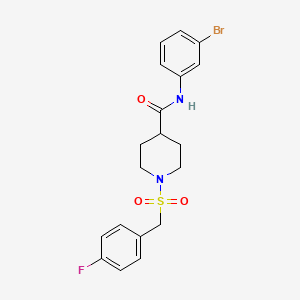 molecular formula C19H20BrFN2O3S B11344526 N-(3-bromophenyl)-1-[(4-fluorobenzyl)sulfonyl]piperidine-4-carboxamide 