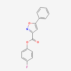 molecular formula C16H10FNO3 B11344545 4-Fluorophenyl 5-phenyl-1,2-oxazole-3-carboxylate 