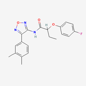 molecular formula C20H20FN3O3 B11344818 N-[4-(3,4-dimethylphenyl)-1,2,5-oxadiazol-3-yl]-2-(4-fluorophenoxy)butanamide 