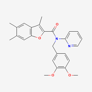 molecular formula C26H26N2O4 B11344891 N-(3,4-dimethoxybenzyl)-3,5,6-trimethyl-N-(pyridin-2-yl)-1-benzofuran-2-carboxamide 
