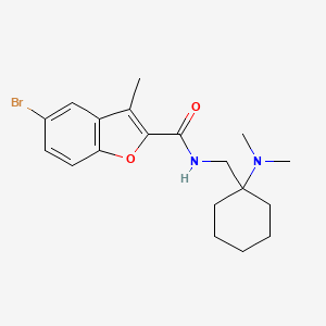 molecular formula C19H25BrN2O2 B11345108 5-bromo-N-{[1-(dimethylamino)cyclohexyl]methyl}-3-methyl-1-benzofuran-2-carboxamide 