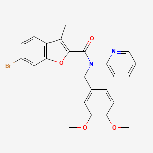 molecular formula C24H21BrN2O4 B11345127 6-bromo-N-(3,4-dimethoxybenzyl)-3-methyl-N-(pyridin-2-yl)-1-benzofuran-2-carboxamide 
