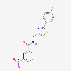 molecular formula C18H15N3O3S B11345215 N-{[2-(4-methylphenyl)-1,3-thiazol-4-yl]methyl}-3-nitrobenzamide 