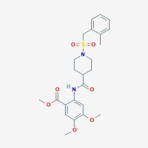 molecular formula C24H30N2O7S B11345420 Methyl 4,5-dimethoxy-2-[({1-[(2-methylbenzyl)sulfonyl]piperidin-4-yl}carbonyl)amino]benzoate 