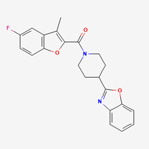 molecular formula C22H19FN2O3 B11345442 [4-(1,3-Benzoxazol-2-yl)piperidin-1-yl](5-fluoro-3-methyl-1-benzofuran-2-yl)methanone 