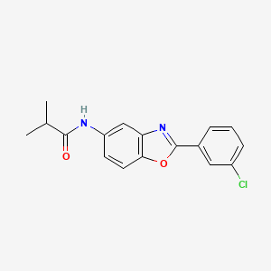 molecular formula C17H15ClN2O2 B11345485 N-[2-(3-chlorophenyl)-1,3-benzoxazol-5-yl]-2-methylpropanamide 