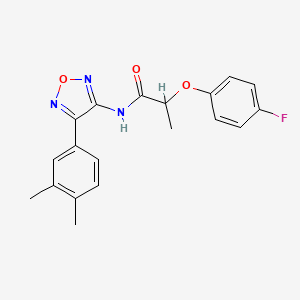 molecular formula C19H18FN3O3 B11345499 N-[4-(3,4-dimethylphenyl)-1,2,5-oxadiazol-3-yl]-2-(4-fluorophenoxy)propanamide 