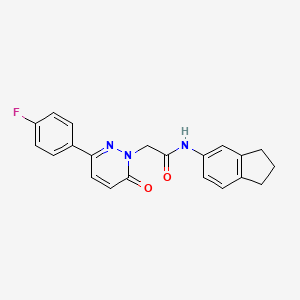 molecular formula C21H18FN3O2 B11345521 N-(2,3-dihydro-1H-inden-5-yl)-2-[3-(4-fluorophenyl)-6-oxopyridazin-1(6H)-yl]acetamide 
