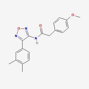 molecular formula C19H19N3O3 B11345529 N-[4-(3,4-dimethylphenyl)-1,2,5-oxadiazol-3-yl]-2-(4-methoxyphenyl)acetamide 