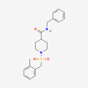 molecular formula C21H26N2O3S B11345594 N-benzyl-1-[(2-methylbenzyl)sulfonyl]piperidine-4-carboxamide 