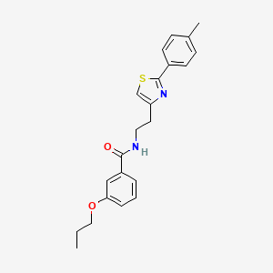 molecular formula C22H24N2O2S B11345733 N-{2-[2-(4-methylphenyl)-1,3-thiazol-4-yl]ethyl}-3-propoxybenzamide 