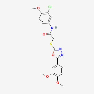molecular formula C19H18ClN3O5S B11345860 N-(3-chloro-4-methoxyphenyl)-2-{[5-(3,4-dimethoxyphenyl)-1,3,4-oxadiazol-2-yl]sulfanyl}acetamide 