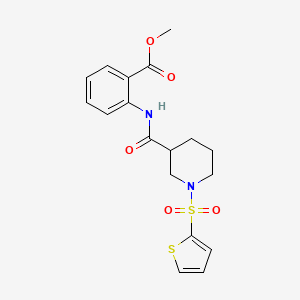 molecular formula C18H20N2O5S2 B11345957 Methyl 2-({[1-(thiophen-2-ylsulfonyl)piperidin-3-yl]carbonyl}amino)benzoate 