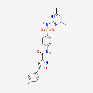 molecular formula C23H21N5O4S B11346122 N-{4-[(4,6-dimethylpyrimidin-2-yl)sulfamoyl]phenyl}-5-(4-methylphenyl)-1,2-oxazole-3-carboxamide 