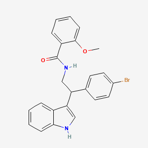 molecular formula C24H21BrN2O2 B11346188 N-[2-(4-bromophenyl)-2-(1H-indol-3-yl)ethyl]-2-methoxybenzamide 