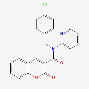 molecular formula C22H15ClN2O3 B11346204 N-(4-chlorobenzyl)-2-oxo-N-(pyridin-2-yl)-2H-chromene-3-carboxamide 