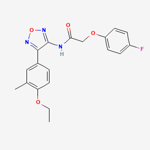 molecular formula C19H18FN3O4 B11346645 N-[4-(4-ethoxy-3-methylphenyl)-1,2,5-oxadiazol-3-yl]-2-(4-fluorophenoxy)acetamide 