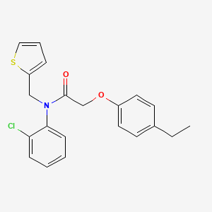 molecular formula C21H20ClNO2S B11346668 N-(2-chlorophenyl)-2-(4-ethylphenoxy)-N-(thiophen-2-ylmethyl)acetamide 