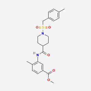 molecular formula C23H28N2O5S B11346677 Methyl 4-methyl-3-[({1-[(4-methylbenzyl)sulfonyl]piperidin-4-yl}carbonyl)amino]benzoate 