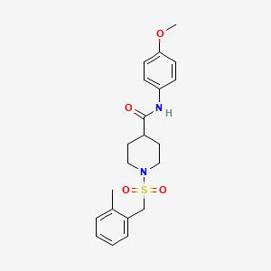 molecular formula C21H26N2O4S B11346873 N-(4-methoxyphenyl)-1-[(2-methylbenzyl)sulfonyl]piperidine-4-carboxamide 