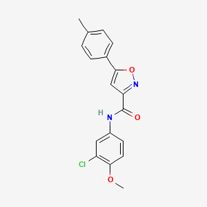molecular formula C18H15ClN2O3 B11346941 N-(3-chloro-4-methoxyphenyl)-5-(4-methylphenyl)-1,2-oxazole-3-carboxamide 