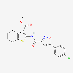 molecular formula C20H17ClN2O4S B11347200 Methyl 2-({[5-(4-chlorophenyl)-1,2-oxazol-3-yl]carbonyl}amino)-4,5,6,7-tetrahydro-1-benzothiophene-3-carboxylate 