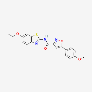 molecular formula C20H17N3O4S B11347243 N-(6-ethoxy-1,3-benzothiazol-2-yl)-5-(4-methoxyphenyl)-1,2-oxazole-3-carboxamide 