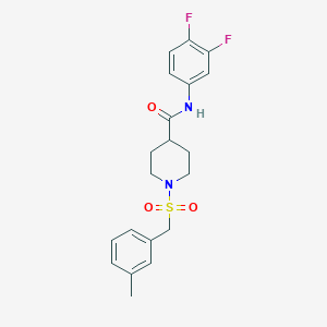molecular formula C20H22F2N2O3S B11347276 N-(3,4-difluorophenyl)-1-[(3-methylbenzyl)sulfonyl]piperidine-4-carboxamide 