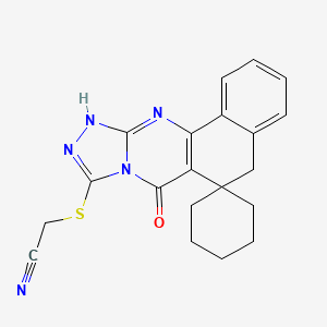 molecular formula C20H19N5OS B11347282 [(7-oxo-7,11-dihydro-5H-spiro[benzo[h][1,2,4]triazolo[3,4-b]quinazoline-6,1'-cyclohexan]-9-yl)sulfanyl]acetonitrile 