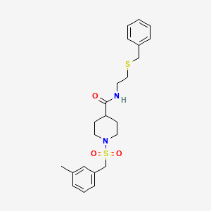 molecular formula C23H30N2O3S2 B11347418 N-[2-(benzylsulfanyl)ethyl]-1-[(3-methylbenzyl)sulfonyl]piperidine-4-carboxamide 