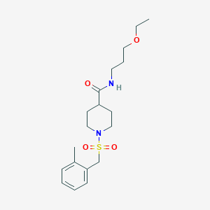 molecular formula C19H30N2O4S B11347634 N-(3-ethoxypropyl)-1-[(2-methylbenzyl)sulfonyl]piperidine-4-carboxamide 