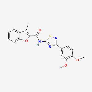 molecular formula C20H17N3O4S B11347688 N-[3-(3,4-dimethoxyphenyl)-1,2,4-thiadiazol-5-yl]-3-methyl-1-benzofuran-2-carboxamide 